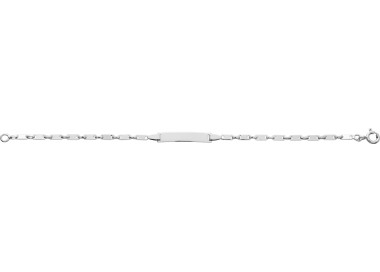 Gourmette bébé plaque rectangle Or Blanc 750