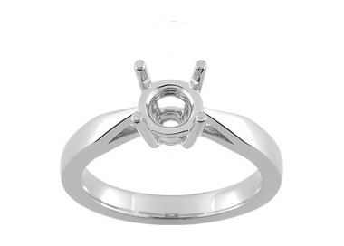 Solitaire monture pour.1.0cts Or Blanc 750