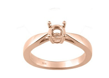 Solitaire monture pour.0.70cts Or Rose 750