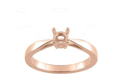 Solitaire monture pour.0.45cts Or Rose 750
