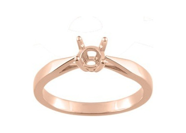 Solitaire monture pour.0.40cts Or Rose 750