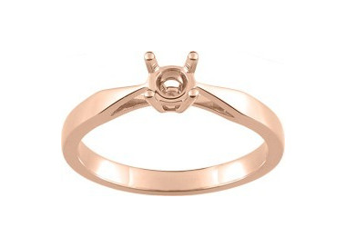 Solitaire monture pour.0.35cts Or Rose 750