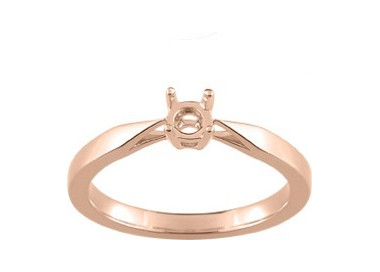 Solitaire monture pour.0.30cts Or Rose 750