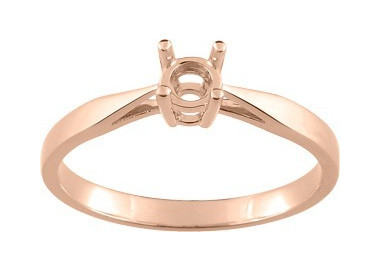 Solitaire monture pour.0.23cts Or Rose 750