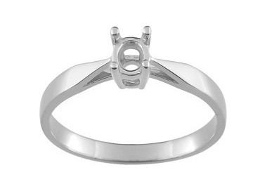 Solitaire monture pour.0.18cts Or Blanc 750
