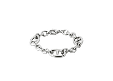 Bracelet argent mailles marine et mailles rondes