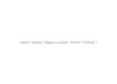 Gourmette homme argent maille figaro 1+3 6mm. gravure offerte !
