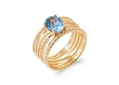 Bague plaqué Or 750 oxyde de zirconium pierre(s) véritable(s)