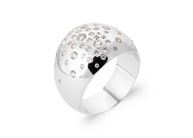 Bague argent 925 rhodié oxyde de zirconium