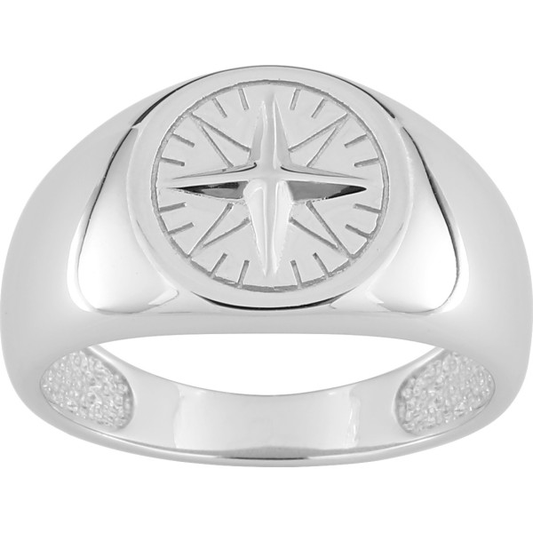 Chevalière argt motif boussole