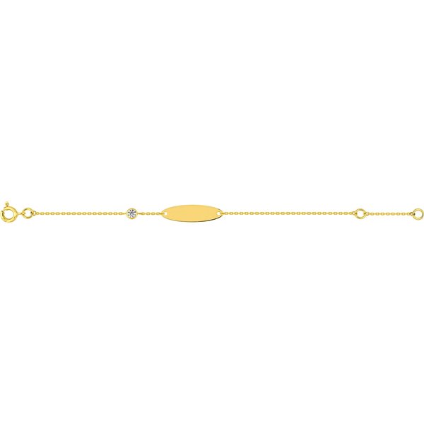Gourmette bébé oxyde(s) de zirconium Or Jaune 750 14cm