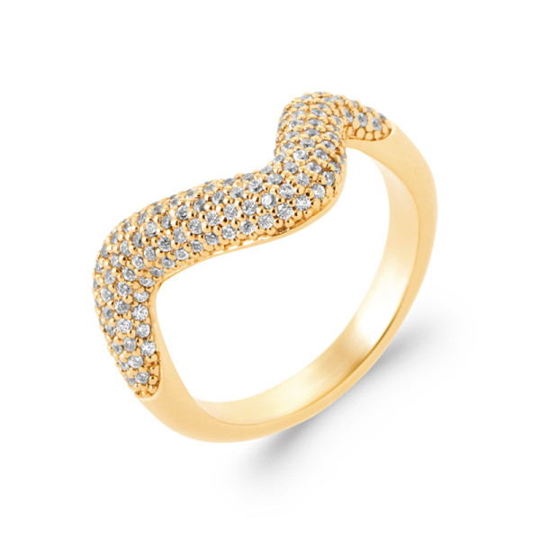 Bague plaqué Or 750 oxyde(s) de zirconium