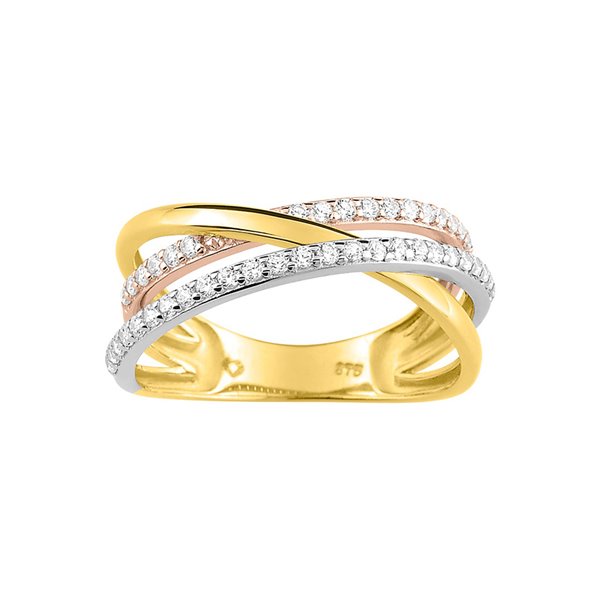 Bague oxyde(s) de zirconium Or Jaune et blanc Or 750