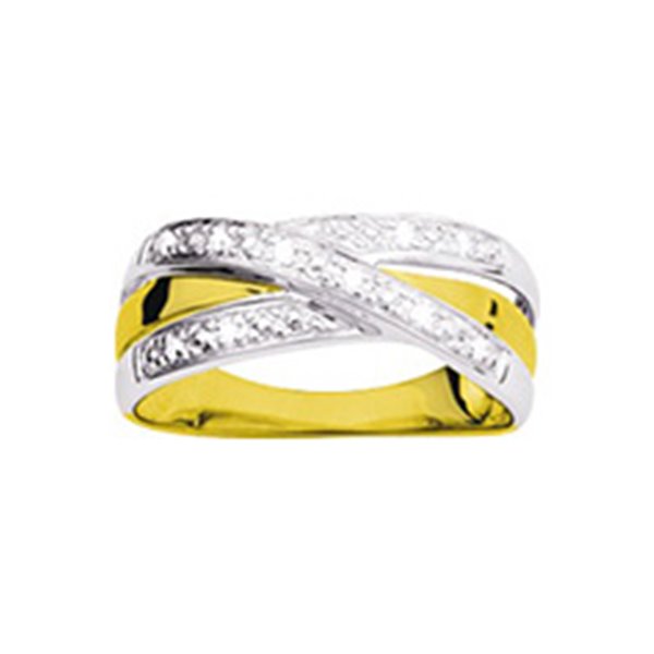 Bague diamant 0.05ct Or Jaune et blanc Or 750