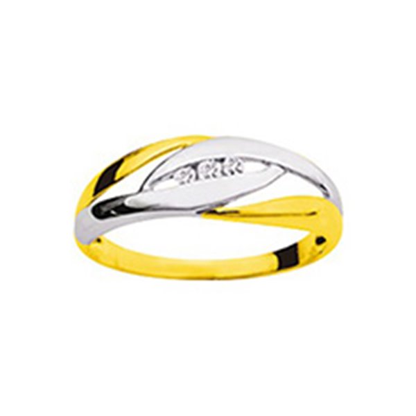 Bague diamant 0.06ct Or Jaune 750 rhodiée