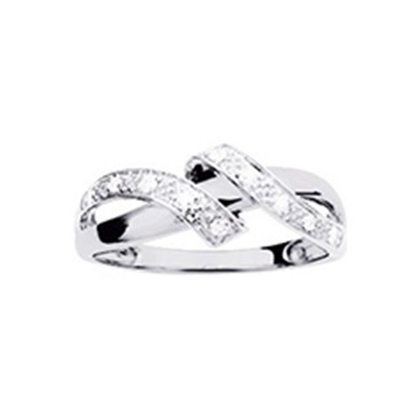 Bague oxyde(s) de zirconium Or Blanc 750