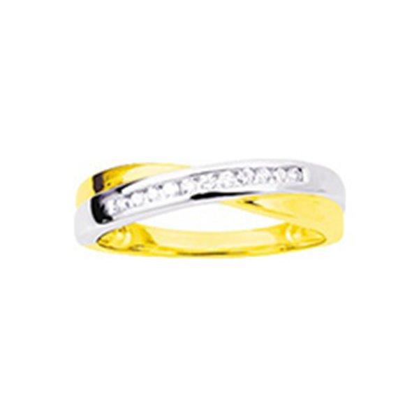Bague diamant 0.11ct Or Jaune et blanc Or 750