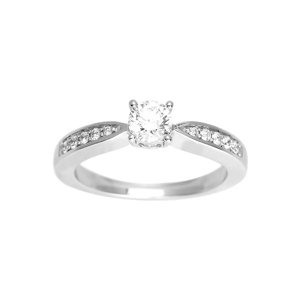 Bague oxyde(s) de zirconium Or Blanc 750
