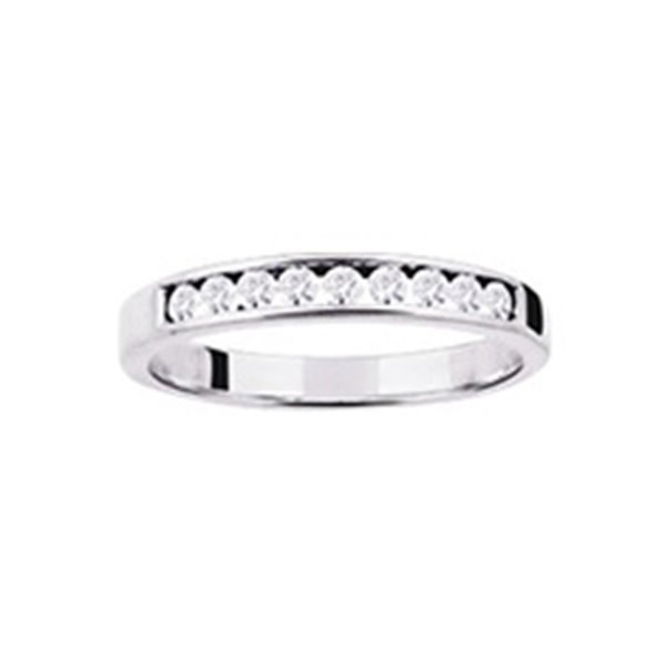 Bague oxyde(s) de zirconium Or Blanc 750