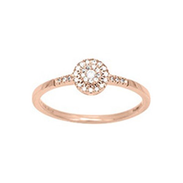 Bague diamant 0.10ct Or Rose 750