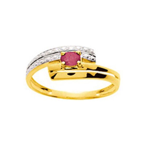 Bague rubis 0.21c diamant 0.01ct Or 750
