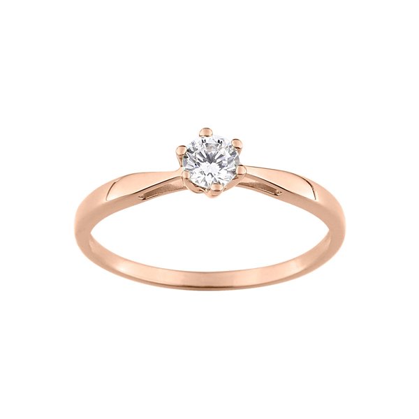 Bague oxyde(s) de zirconium Or Rose 750