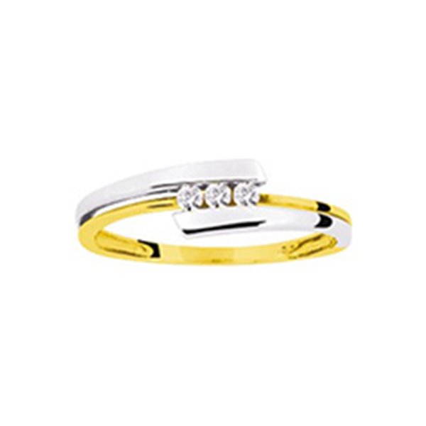 Bague diamant 0.09ct Or Jaune et blanc Or 750