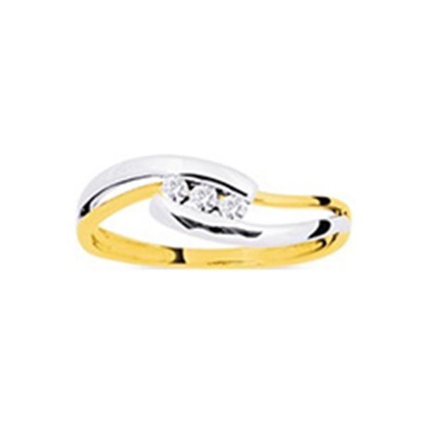 Bague diamant 0.10ct Or Jaune et blanc Or 750