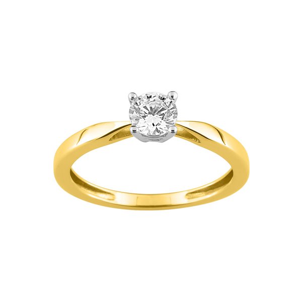 Bague oxyde(s) de zirconium Or Jaune 750 rhodiée