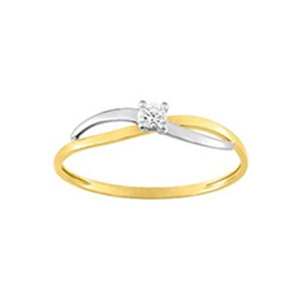 Bague oxyde(s) de zirconium Or Jaune 750 rhodiée