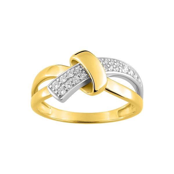 Bague oxyde(s) de zirconium Or Jaune 750 rhodiée