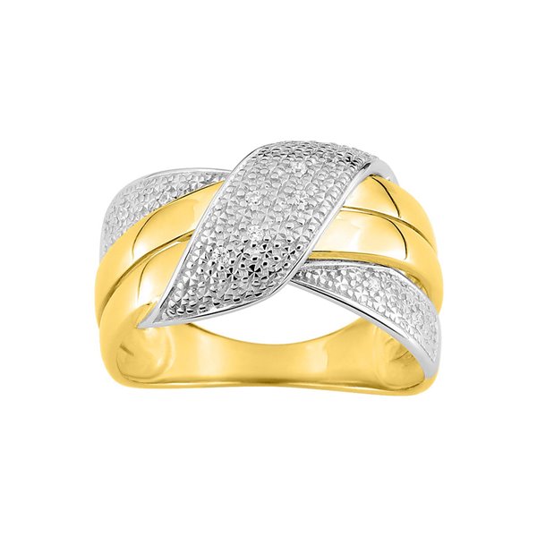 Bague diamant 0.05ct Or Jaune 750 rhodiée