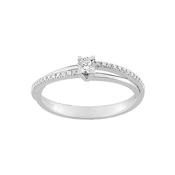 Bague diamant 0.12+0.090.21 Or Blanc 750