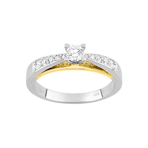 Bague diamant 0.36 Or Jaune et blanc Or 750