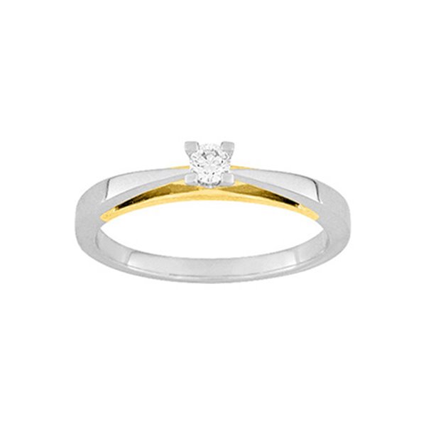 Bague diamant 0.10 Or Jaune et blanc Or 750