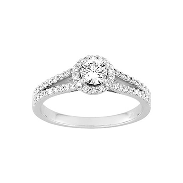 Bague solitaire 0.60ct Or Blanc 750