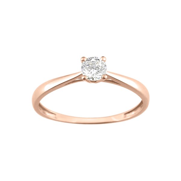 Bague oxyde de zirconium Or Rose 750