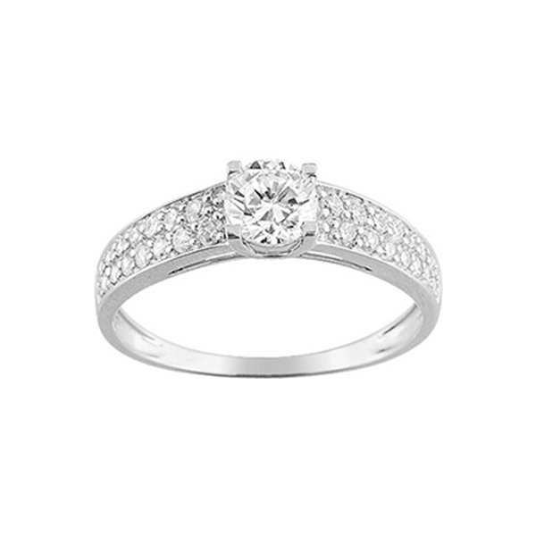 Bague oxyde(s) de zirconium 1.60c Or Blanc 750