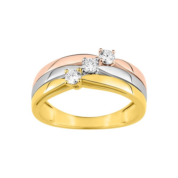 Bague diamant 0.26 Or Jaune et blanc Or 750
