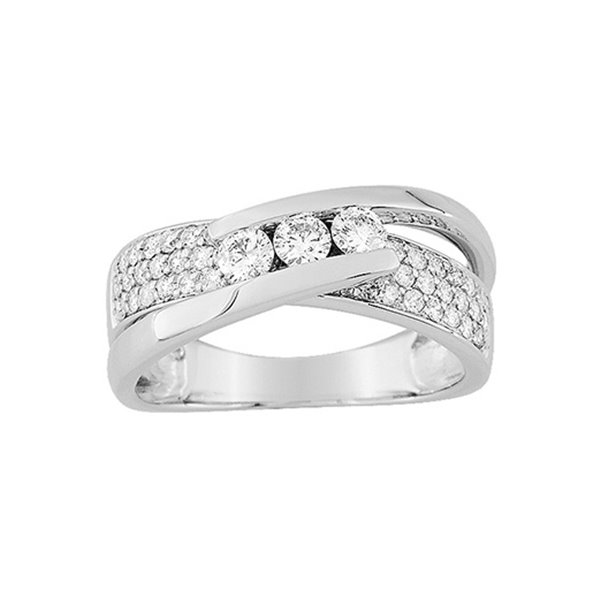 Bague diamant 0.62 Or Blanc 750
