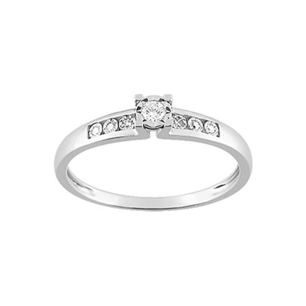 Bague diamant 0.052+0.0240.076ct Or Blanc 750