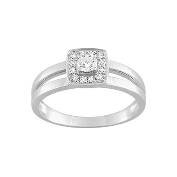 Bague diamant 0.12+0.090.21ct Or Blanc 750