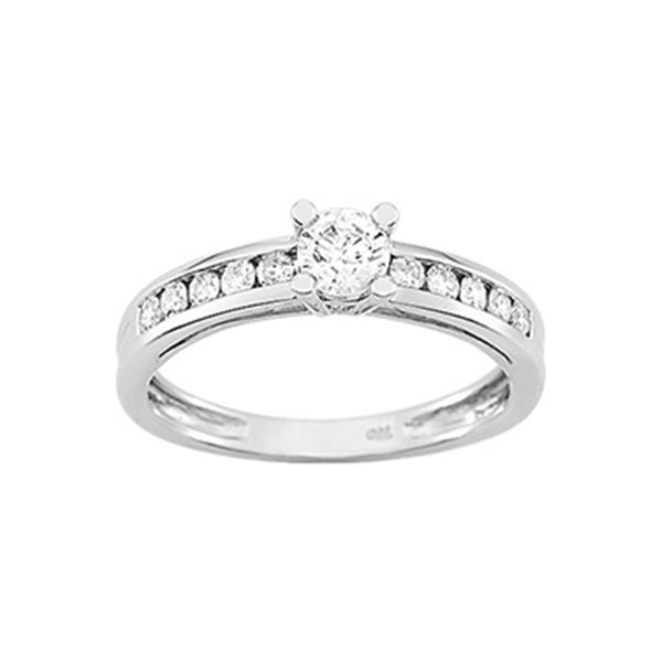 Bague diamant 0.22+0.180.4ct Or Blanc 750
