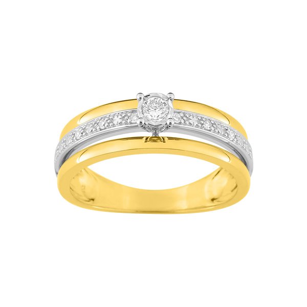 Bague diamant 0.08+0.030.11ct Or Jaune et blanc Or 750