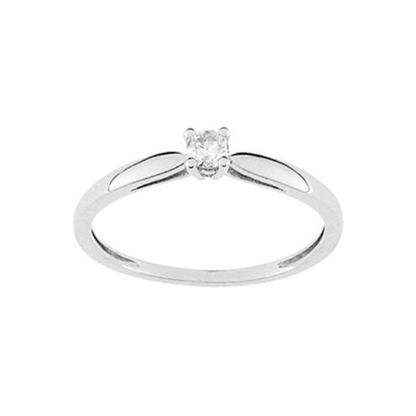 Bague diamant 0.10 Or Blanc 750