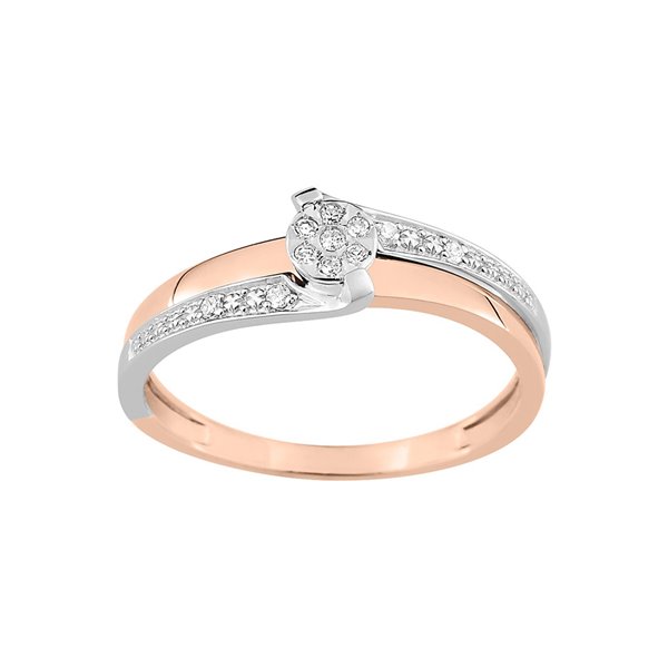 Bague diamant 0.049 Or Rose et Blanc Or 750