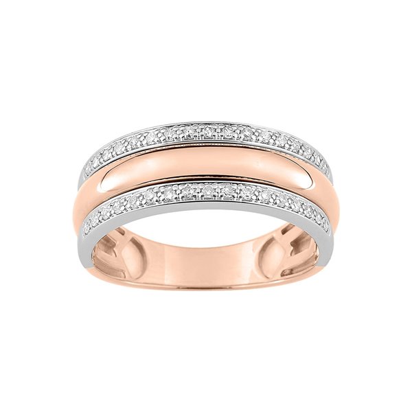 Bague diamant 0.17ct Or Rose et Blanc Or 750