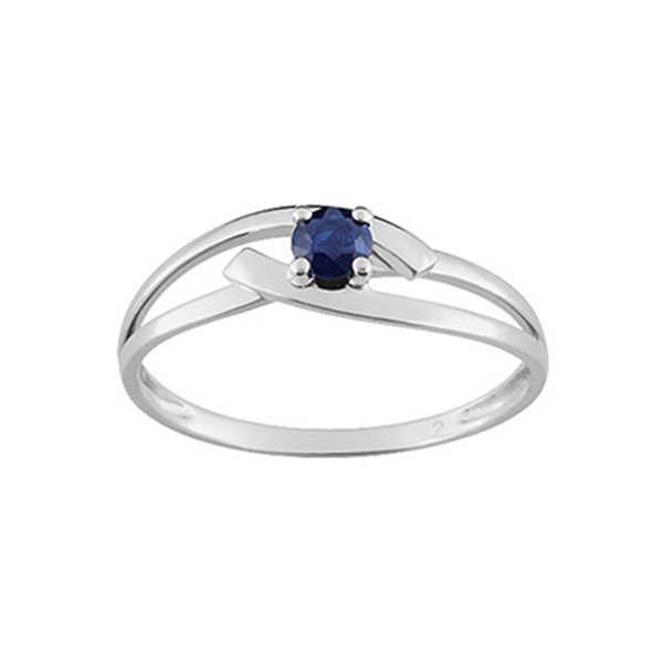 Bague saphir 0.21c.Solitaire Or Blanc 375