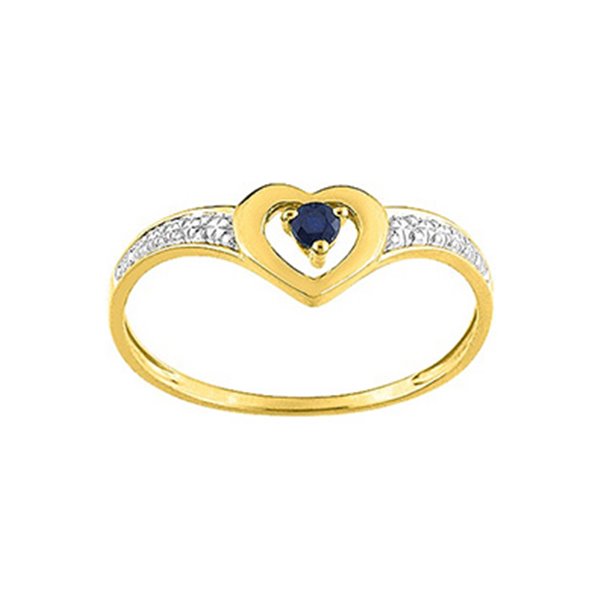 Bague saphir noir bicolore Or 375