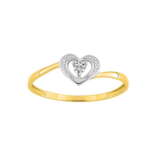 Bague oxyde(s) de zirconium Or Jaune et Blanc Or 375